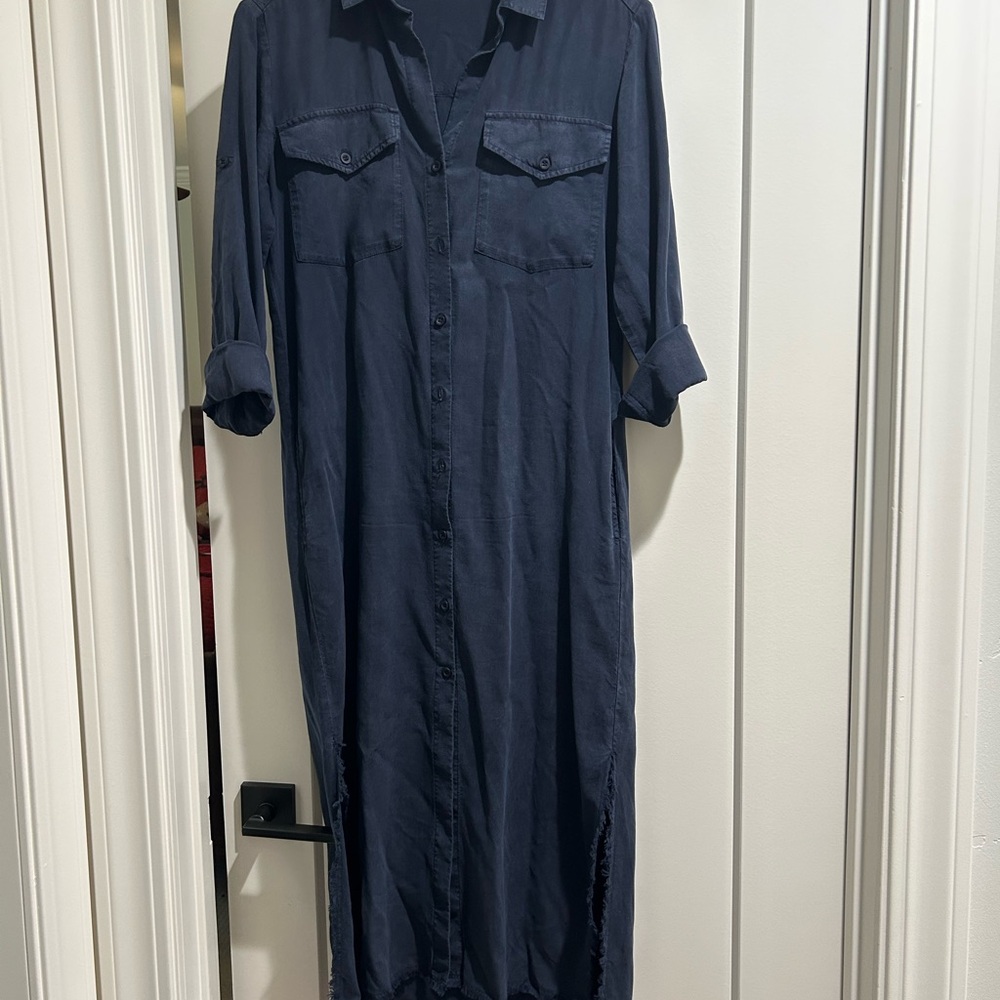 Cloth & Stone Deep Blue Shirt Dress
